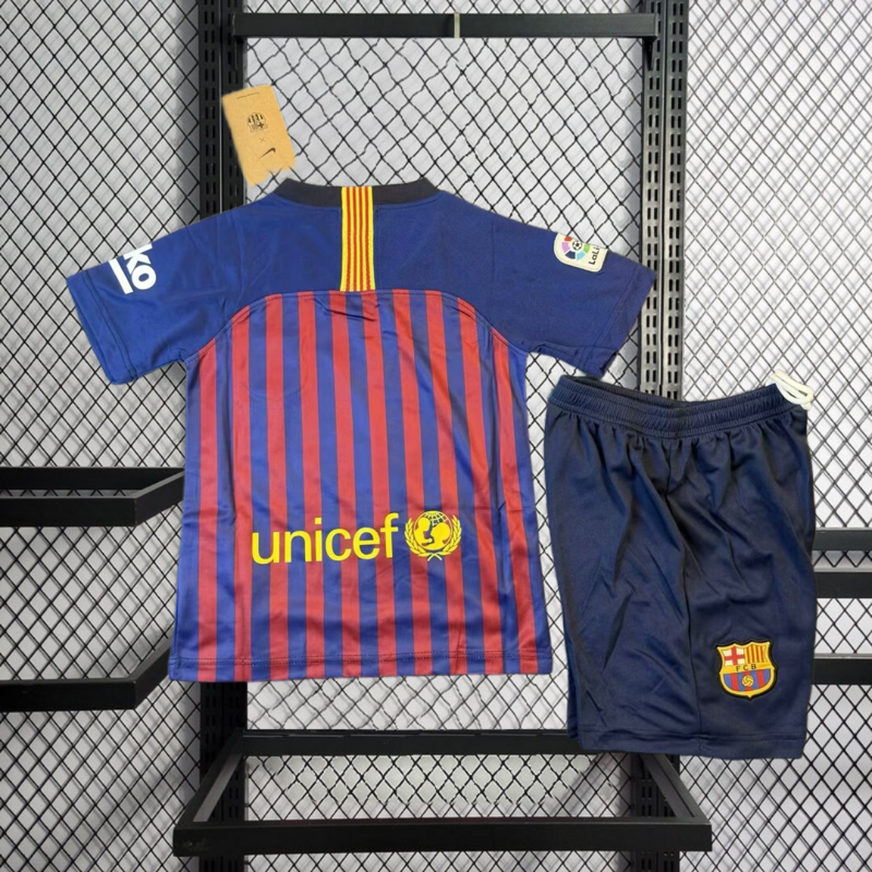 Retro KIDS 2018-19 KIDS Barcelona home Retro MESSI PIQUE O.DEMBELE SUAREZ Football jersey