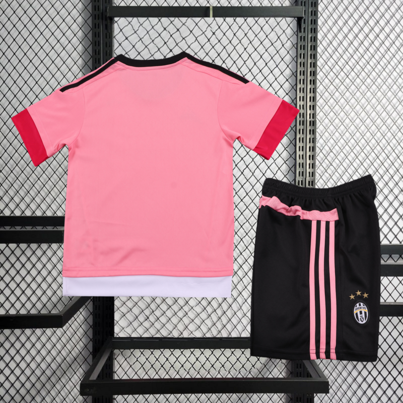 Retro KIDS 2015-16 KIDS Juventus away Retro pink DYBALA POGBA MORATA Football jersey
