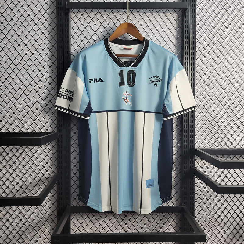 Retro 2001 Argentina retro 10 Maradona Retirement Commemorative Edition Football jersey