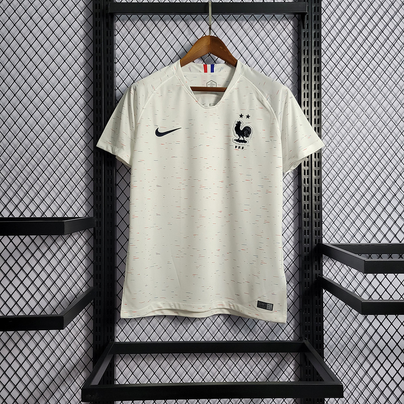 Retro 2018 France away Retro white Mbappe #10 Griezmann Coman Kante Pogba Soccer Jersey