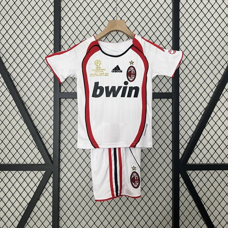 retro Kids 2006-07 Kids AC Milan retro Champions League away kids football jersey