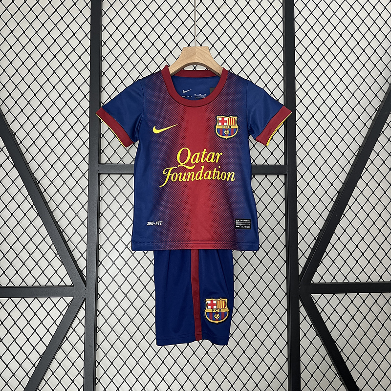 Retro kids 2012-13 Kids Barcelona home Retro MESSI PIQUE XAVI A.INISTA PUYOL DAVID VILLA Football jersey