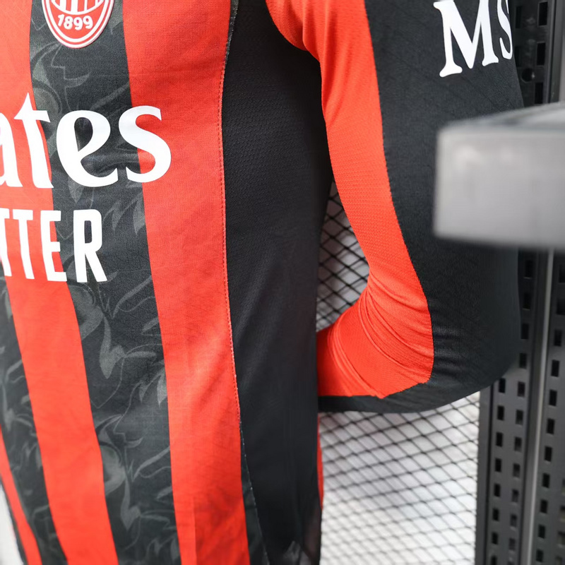Player 2025-26 Ac Milan Home Long Sleev Football jersey