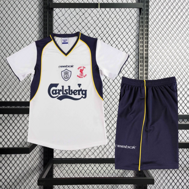 Retro kids 2001-02 Kids Liverpool Away retro Football jersey