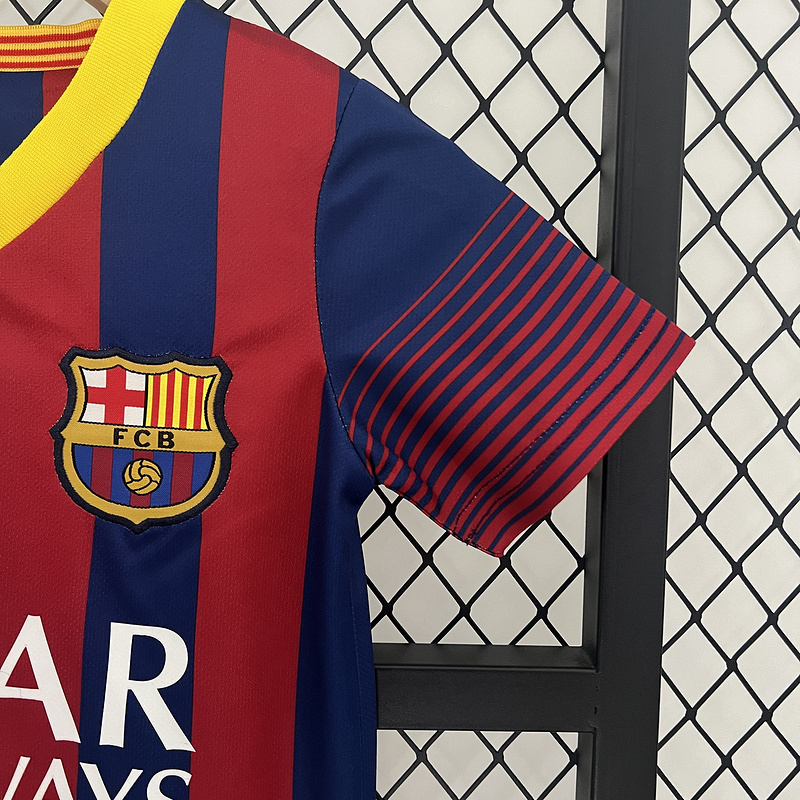 Retro kids 2013-14 Kids Barcelona Home Retro MESSI PIQUE XAVI A.INISTA PUYOL Football jersey