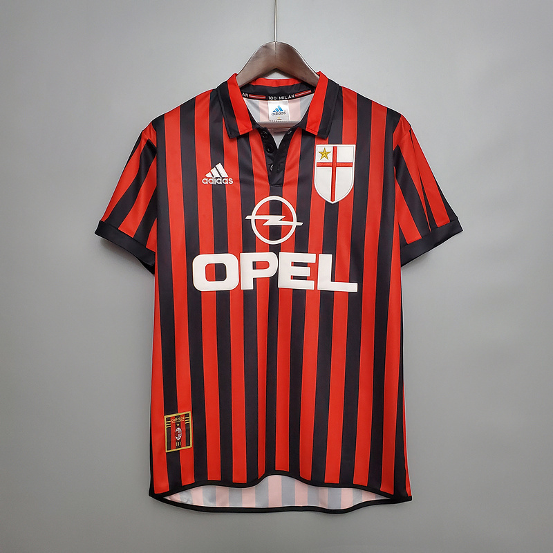 Retro 1999-00 AC Milan home retro Centenary BOBAN BARESI MALDINI SHEVCHENKO Football jersey