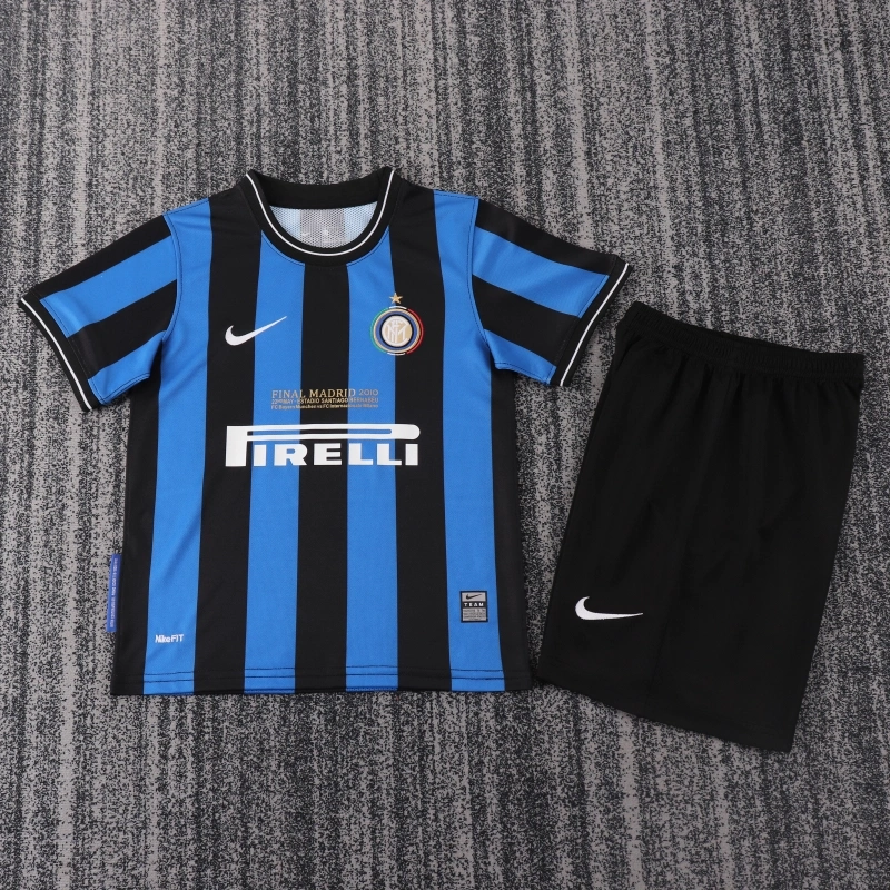Retro Kids 2009-10 Kids Inter Milan Home retro Football jersey