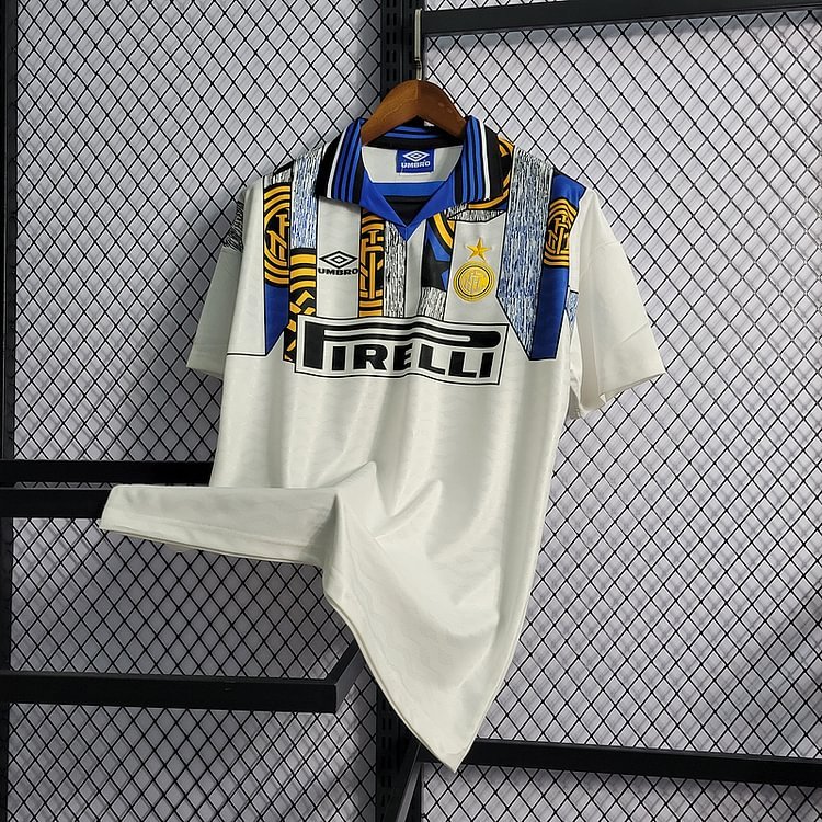 Retro 1995-96 Inter Milan Away Retro R.CARLOS #6 Centofanti #9 Carbone #10 GANZ #23 Football jersey