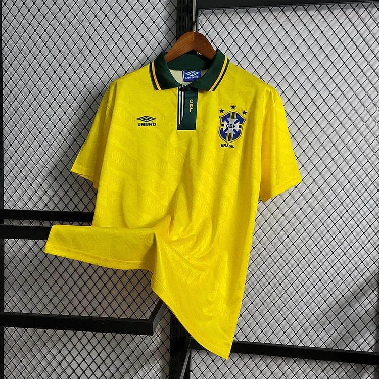 Retro 1991-93 Brazil Home Retro Football jersey