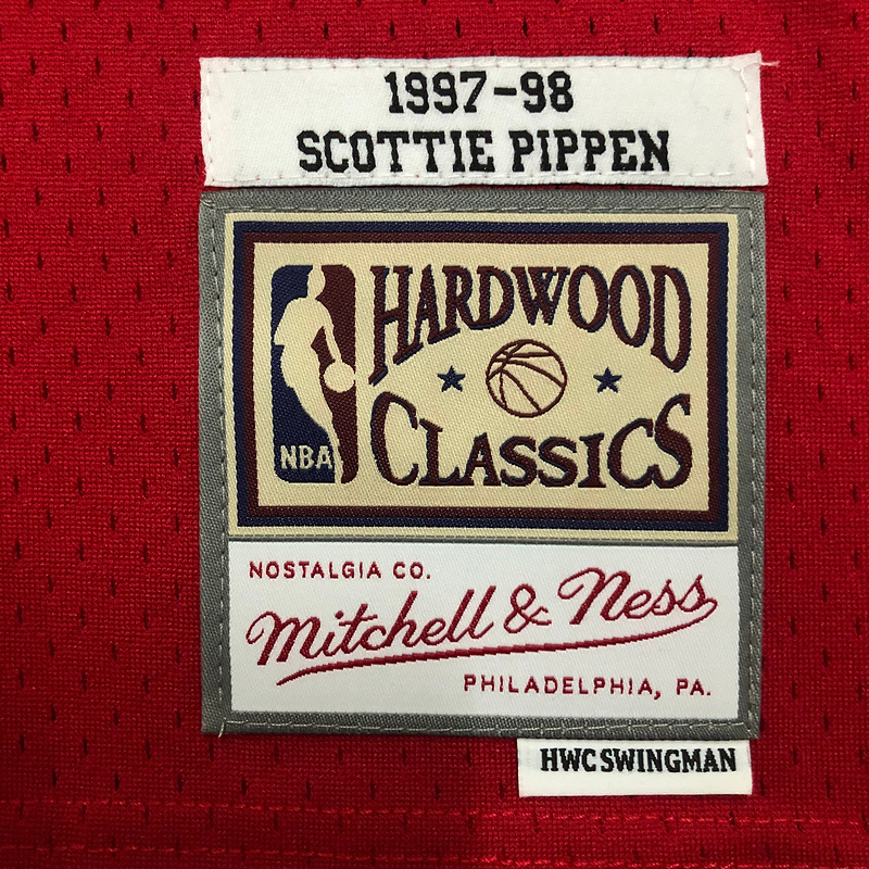 1997-98 NBA Chicago Bulls 33 PIPPEN Red Basketball Jersey
