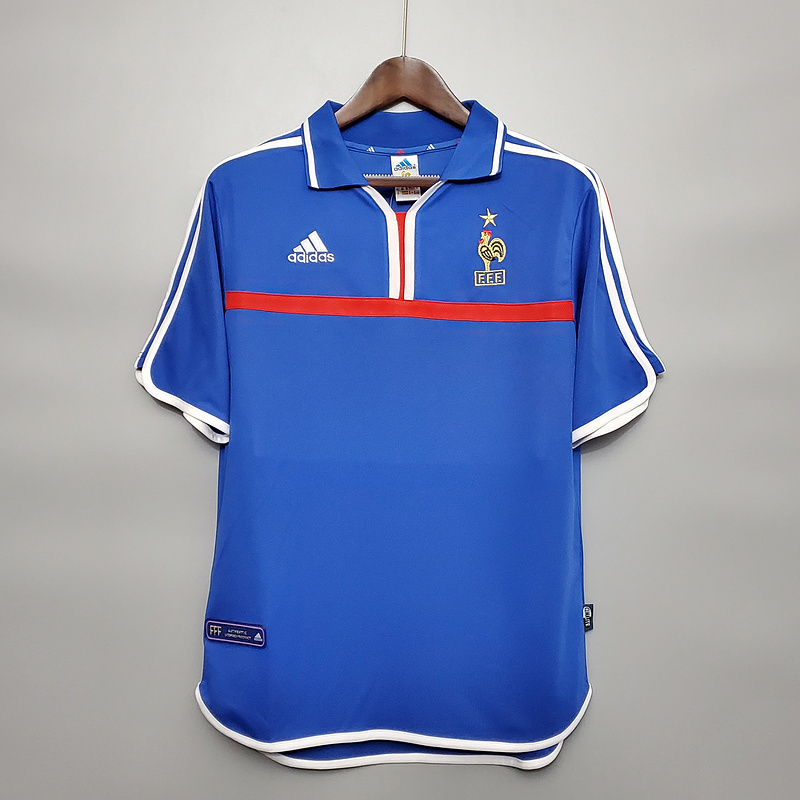 Retro 2000 France home Retro ZIDANE HENRY DJORKAEFF DESAILLY Football jersey