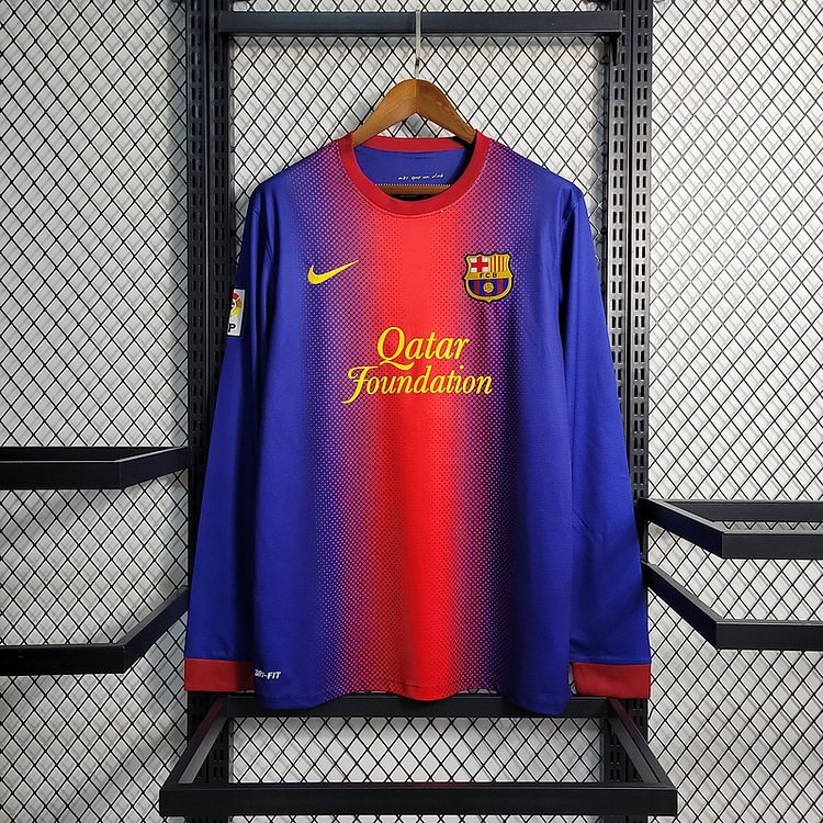 Retro long sleeve 2012-13 Barcelona home Retro MESSI PIQUE XAVI A.INISTA PUYOL DAVID VILLA Football jersey