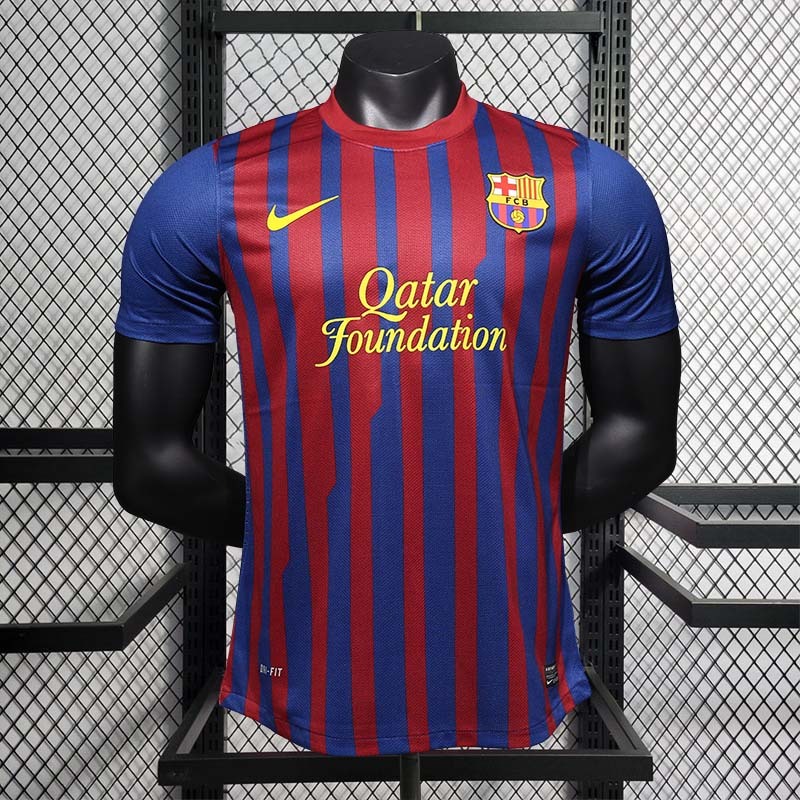 Retro Player 2011-12 Barcelona Home Retro MESSI PIQUE XAVI A.INISTA PUYOL Football jersey DAVID VILLA