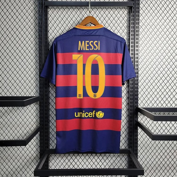 Retro 2015-16 Barcelona home Retro MESSI PIQUE XAVI A.INISTA SUAREZ NEYMAR JR Football jersey