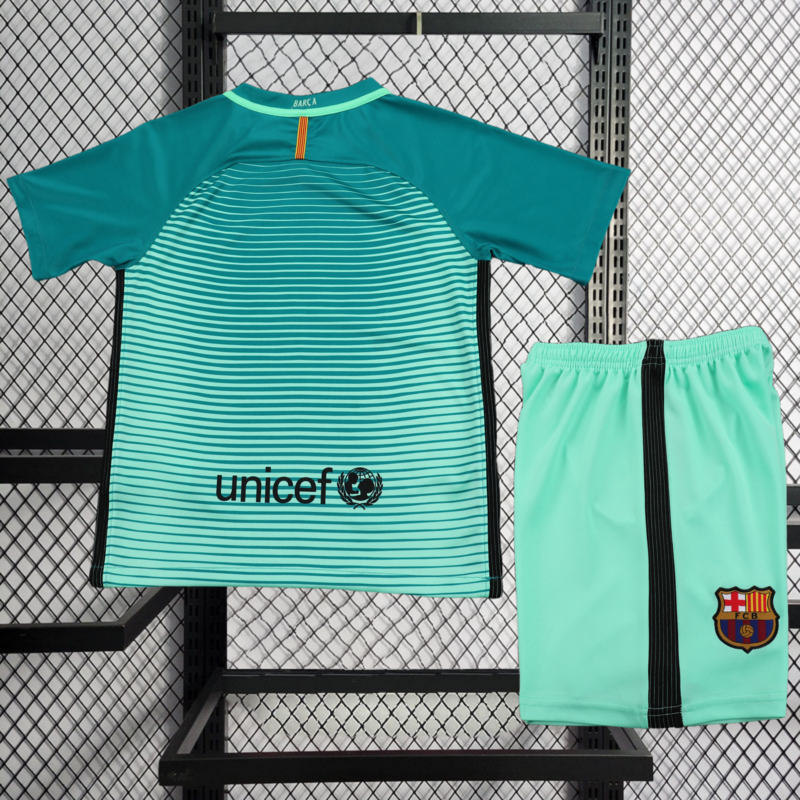 Retro Kids 2016-17 Kids Barcelona Away Retro MESSI PIQUE DEMBELE A.INISTA SUAREZ Football jersey