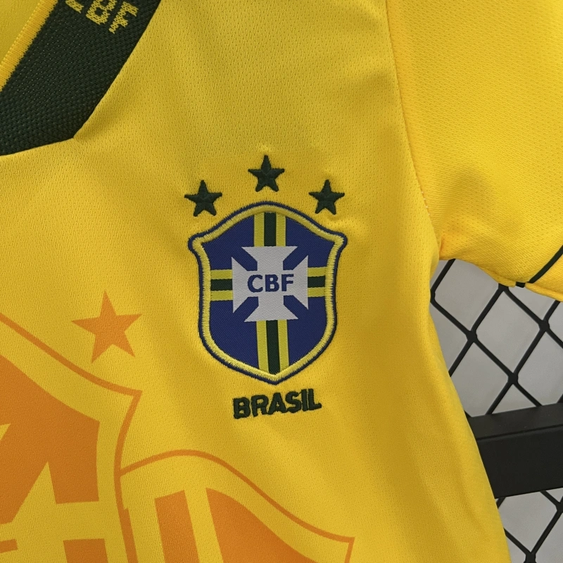 retro kids 1993-94 kids Brazil home retro football jersey