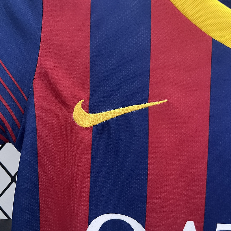 Retro kids 2013-14 Kids Barcelona Home Retro MESSI PIQUE XAVI A.INISTA PUYOL Football jersey