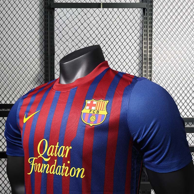 Retro Player 2011-12 Barcelona Home Retro MESSI PIQUE XAVI A.INISTA PUYOL Football jersey DAVID VILLA