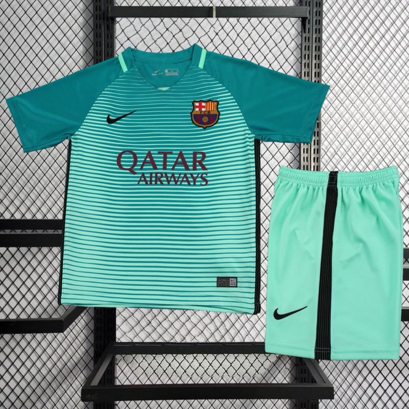 Retro Kids 2016-17 Kids Barcelona Away Retro MESSI PIQUE DEMBELE A.INISTA SUAREZ Football jersey