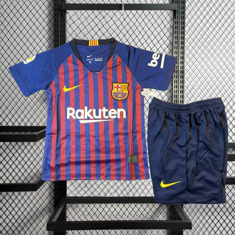 Retro KIDS 2018-19 KIDS Barcelona home Retro MESSI PIQUE O.DEMBELE SUAREZ Football jersey