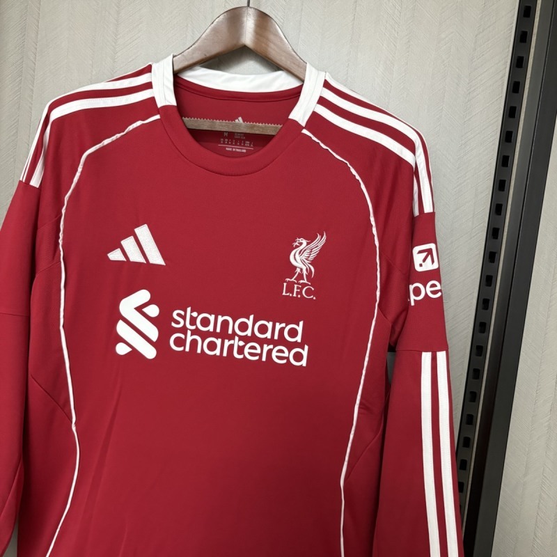 2025-26 Liverpool Home Long Sleeve Football jersey