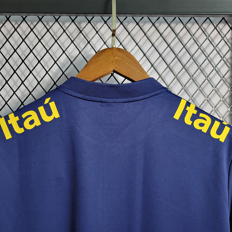 Retro Low Neck Polo Brazil Retro Royal Blue