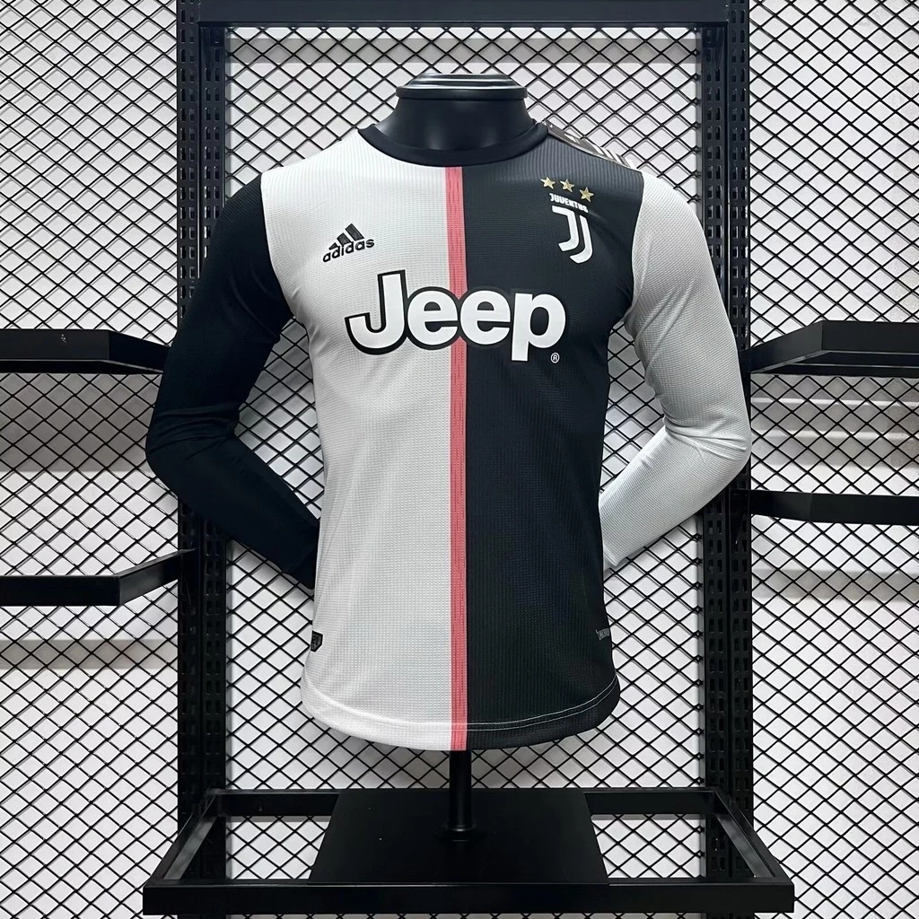 Retro Player 2019-20 Juventus Home Retro Long Sleeve Ronaldo Bonucci Danilo DYBALA Football jersey