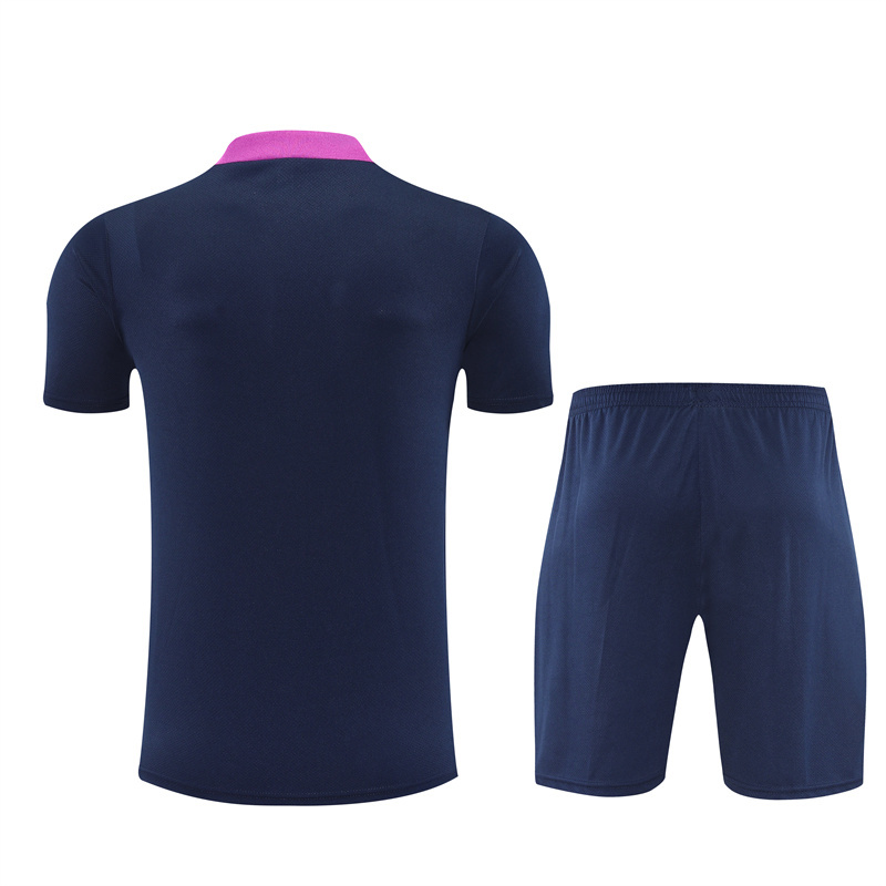 2025-26 short sleeved Barcelona royal blue short sleeved suit
