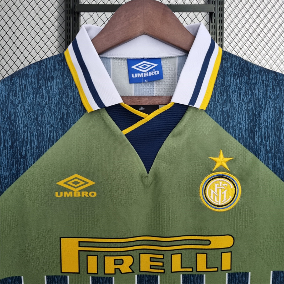 Retro 1995-96 Inter Milan Third away Retro R.CARLOS #6  Centofanti #9 Carbone #10 Football jersey