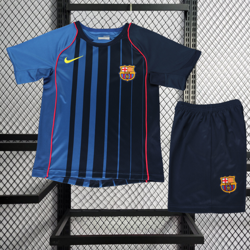 Retro kids 2004-05 kids FC Barcelona away Retro XAVI MESSI RONALDINHO Football jersey
