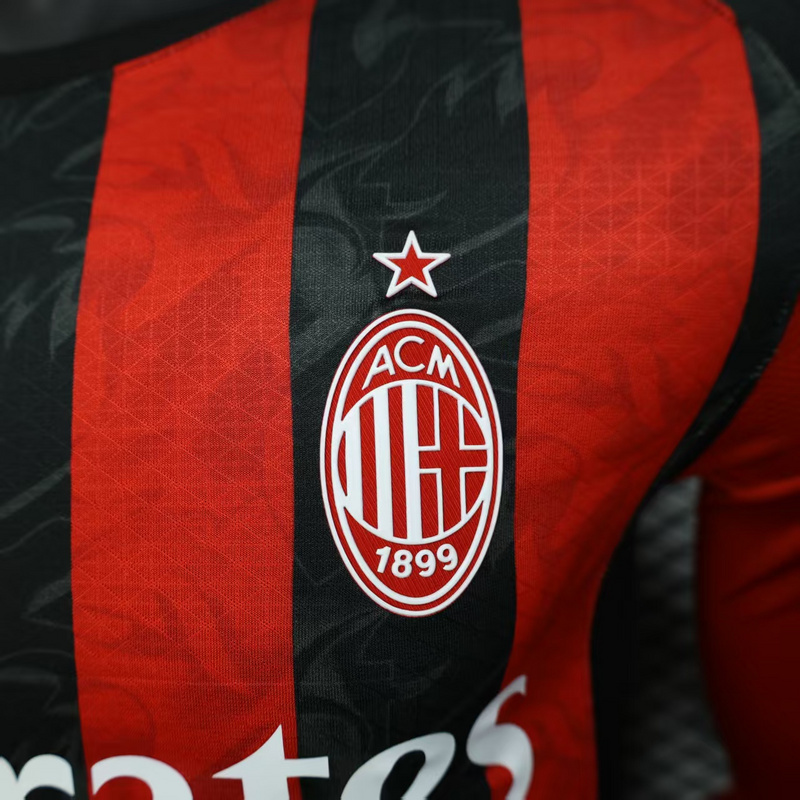 Player 2025-26 Ac Milan Home Long Sleev Football jersey