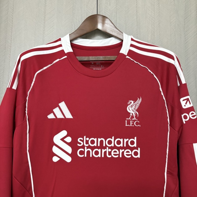 2025-26 Liverpool Home Long Sleeve Football jersey