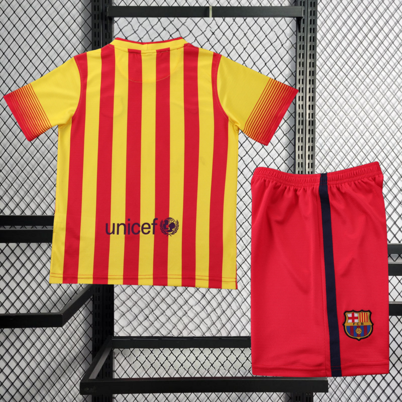Retro KIDS 2013-14 KIDS Barcelona away Retro MESSI PIQUE XAVI A.INISTA PUYOL Football jersey