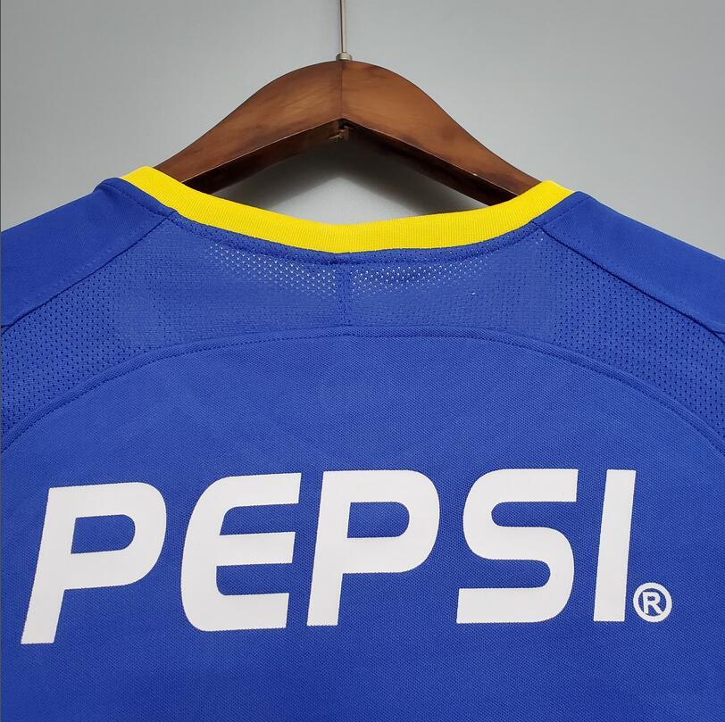 Retro 2003-04 Boca Juniors Home Retro Long sleeve Football jersey