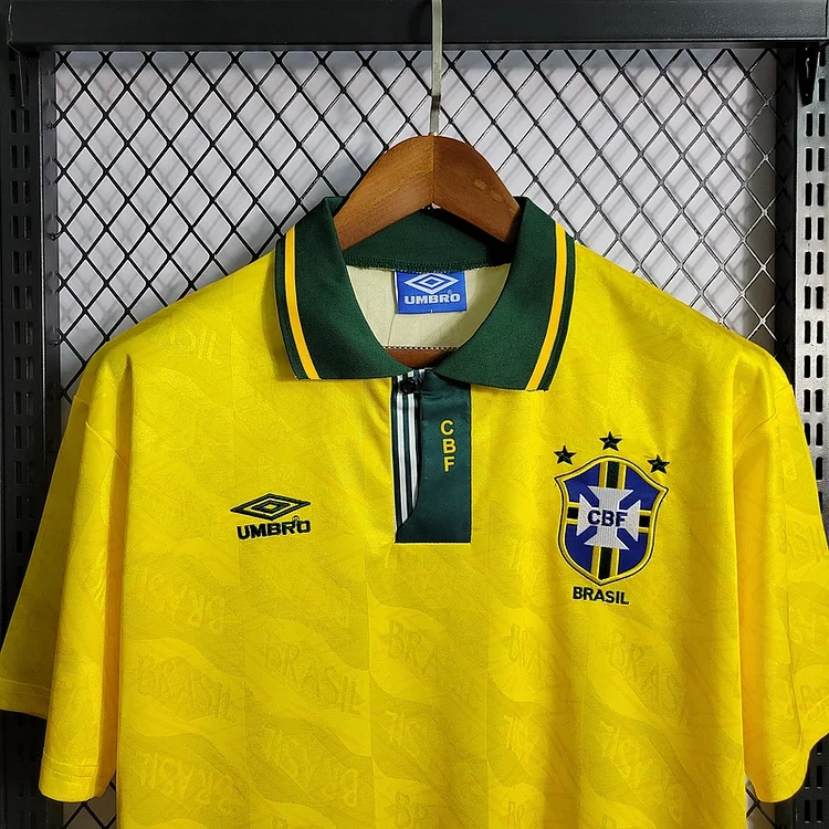 Retro 1991-93 Brazil Home Retro Football jersey