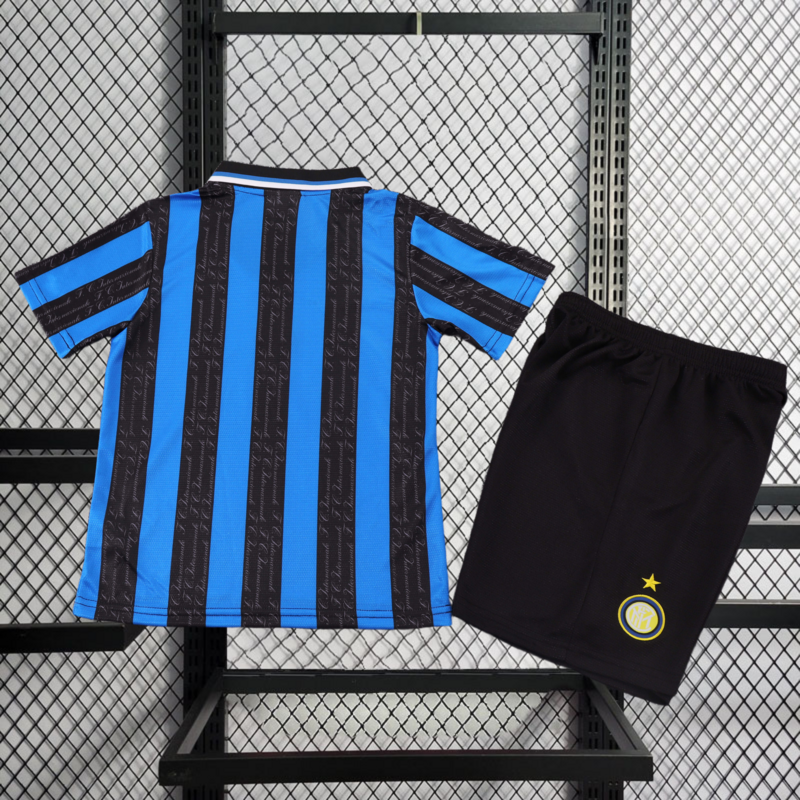 Retro Kids 1997-98 Kids Inter Milan home Retro RONALDO MORIERO ZAMORANO Football jersey