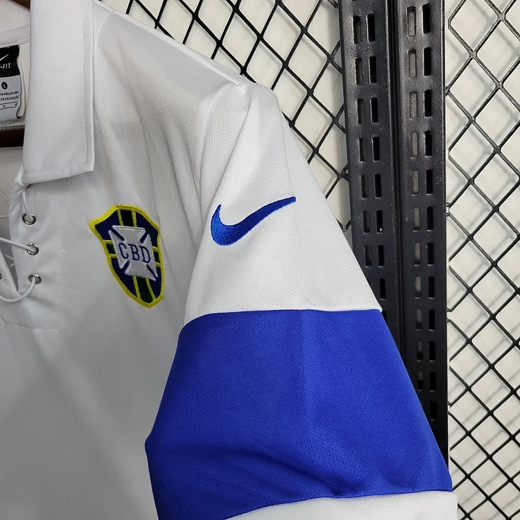 Retro 2004 Brazil retro White Football jersey