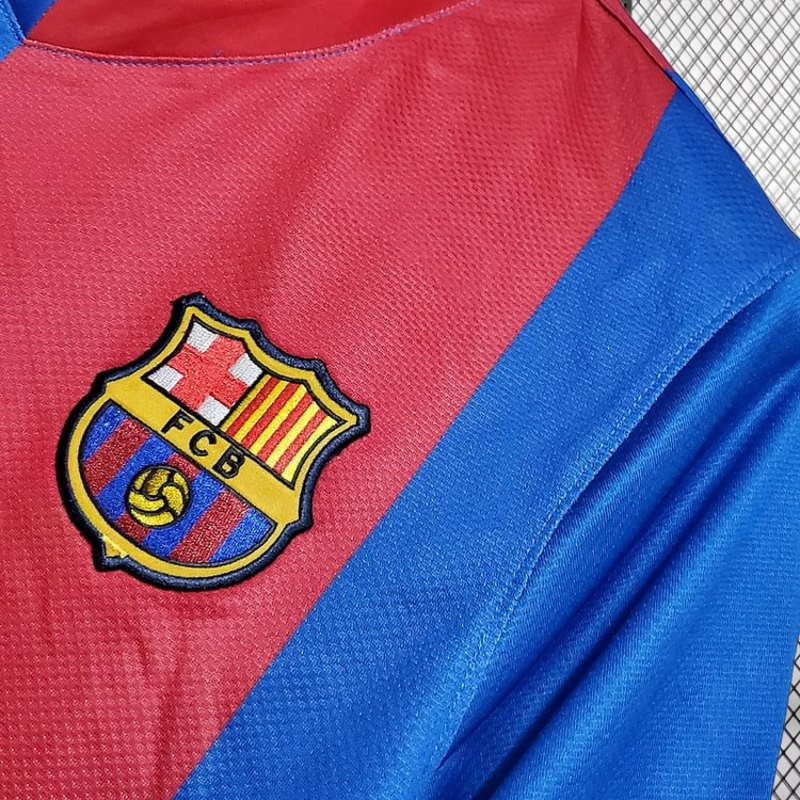 Retro 2006-07 FC Barcelona home Retro Long sleeve XAVI MESSI RONALDINHO DECO ETO'O Football jersey