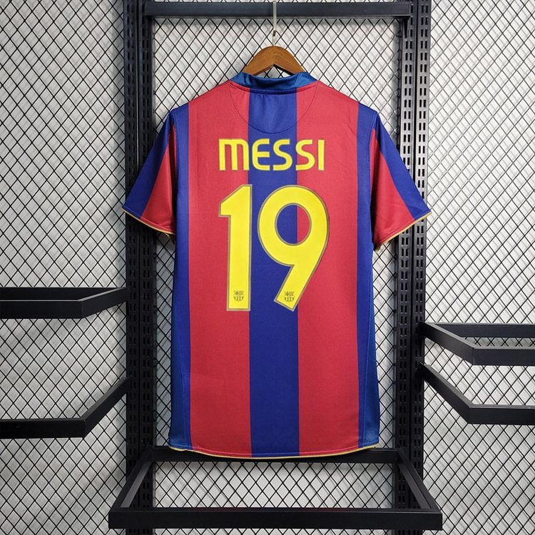 Retro 2007-08 Barcelona Home Retro MESSI RONALDINHO ETO'O XAVI A.INISTA HENRY Football jersey