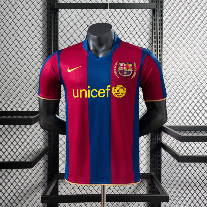 Player Retro 2007-08 Barcelona Home Retro UCL Football jersey