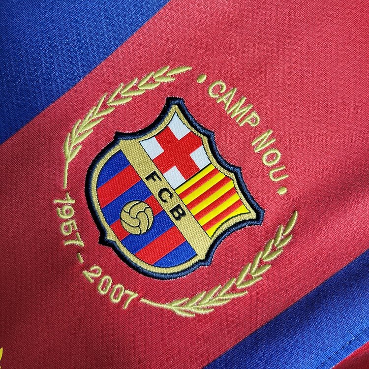 Retro 2007-08 Barcelona Home Retro MESSI RONALDINHO ETO'O XAVI A.INISTA HENRY Football jersey