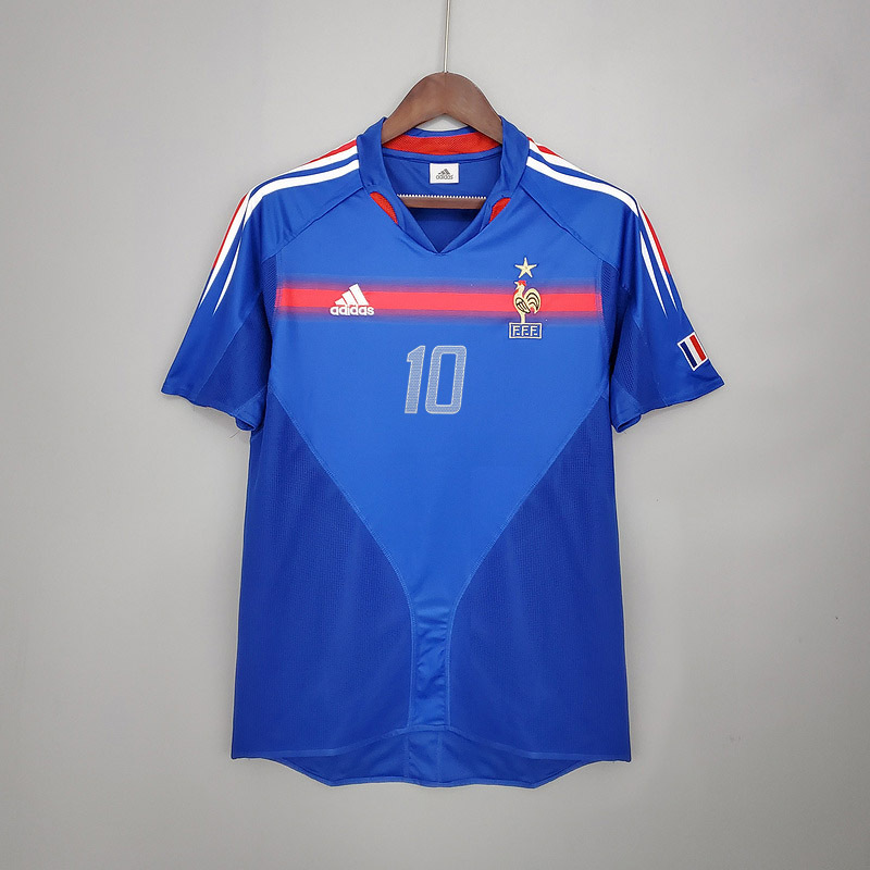 Retro 2004 France home Retro ZIDANE HENRY SUSANNAH CANTONA LIZARAZU Football jersey