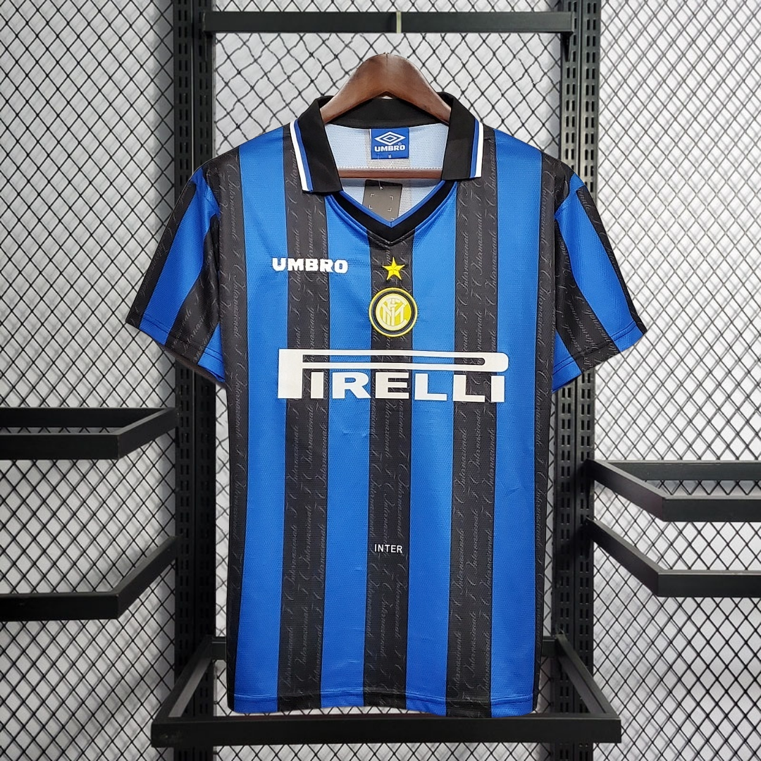 Retro 1997-98 Inter Milan home Retro RONALDO MORIERO ZAMORANO Football jersey