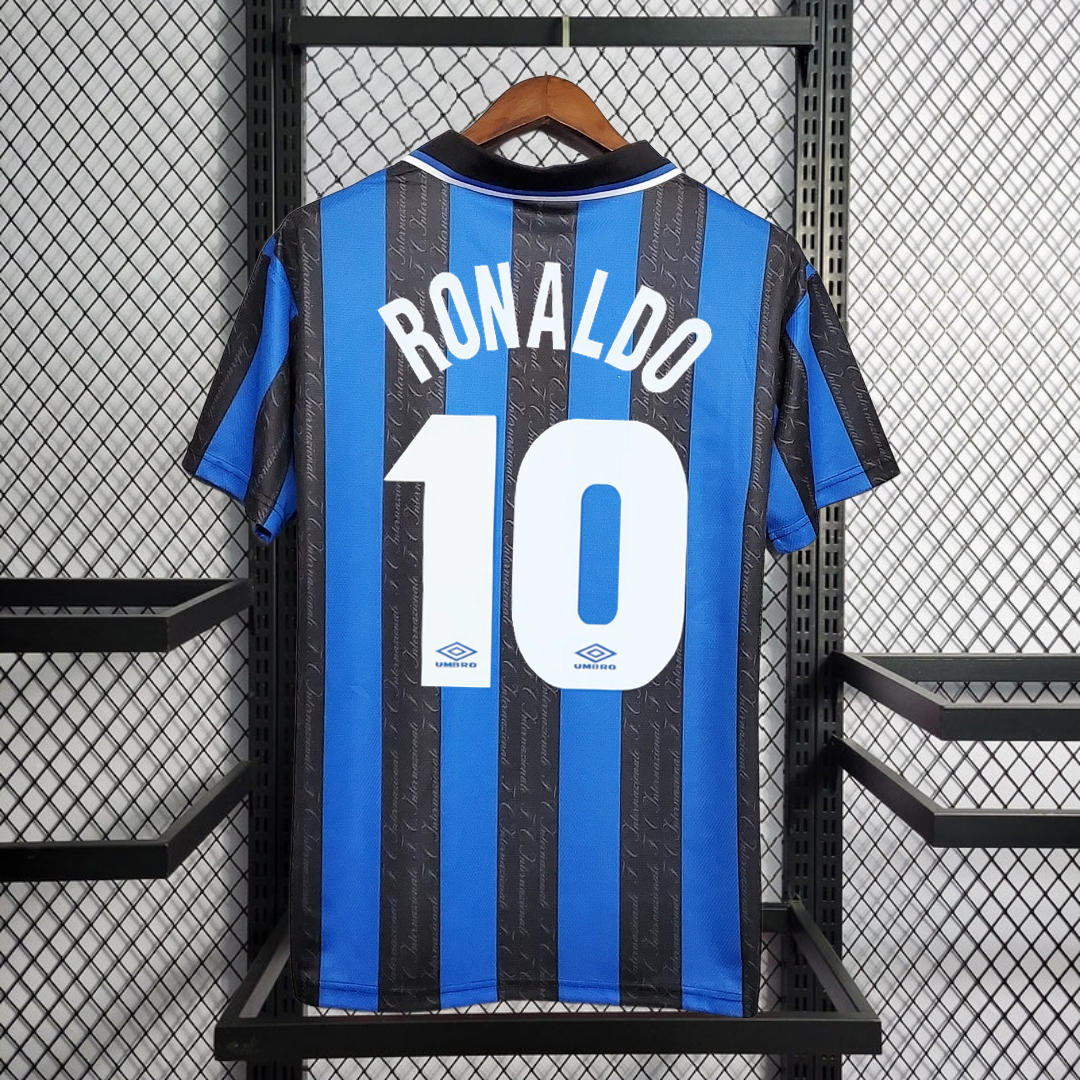 Retro 1997-98 Inter Milan home Retro RONALDO MORIERO ZAMORANO Football jersey