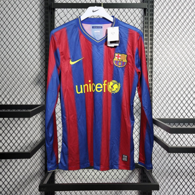Player Retro 2009-10 Barcelona Home Retro Long sleeves MESSI PIQUE IBRAHIMOUIC XAVI A.INISTA HENRY Football jersey