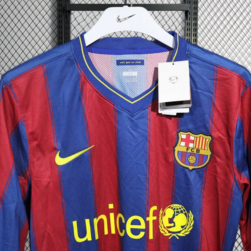 Player Retro 2009-10 Barcelona Home Retro Long sleeves MESSI PIQUE IBRAHIMOUIC XAVI A.INISTA HENRY Football jersey