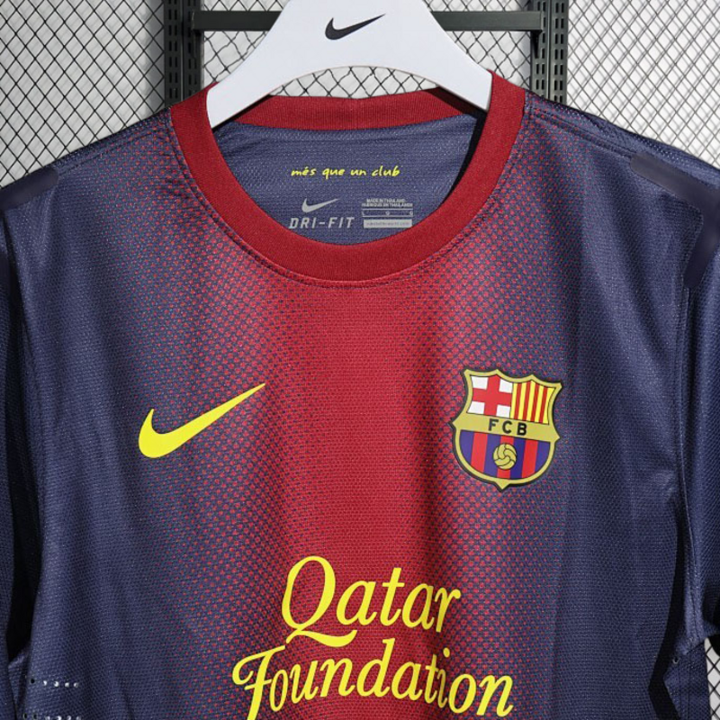 Retro Player 2012-13 Barcelona Home Retro Long sleeves Football jersey