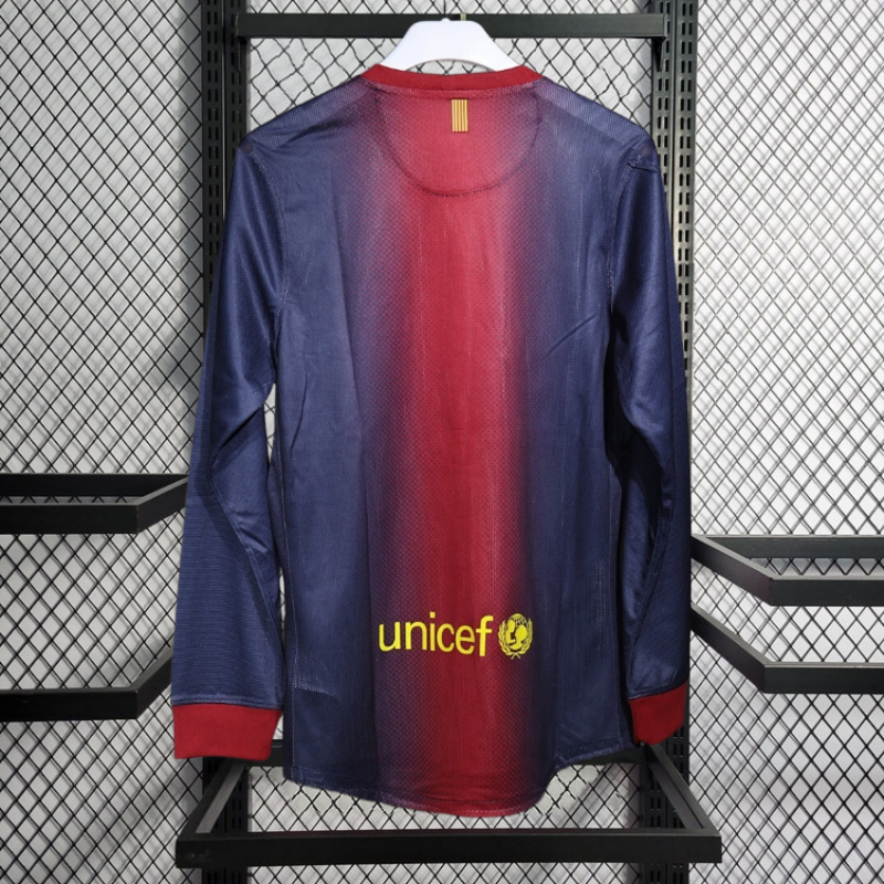 Retro Player 2012-13 Barcelona Home Retro Long sleeves Football jersey