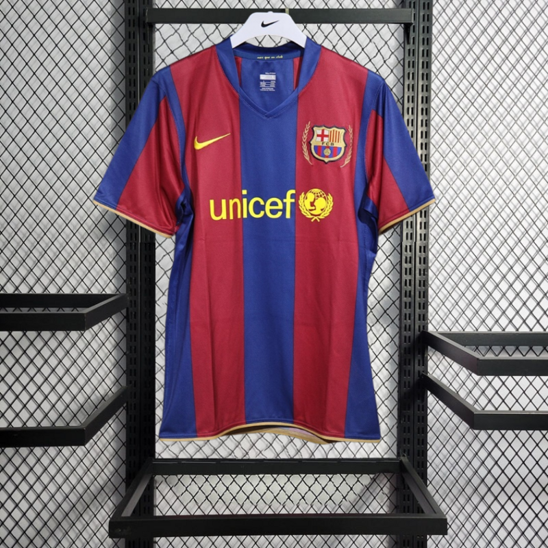 Player Retro 2007-08 Barcelona Home Retro UCL Football jersey