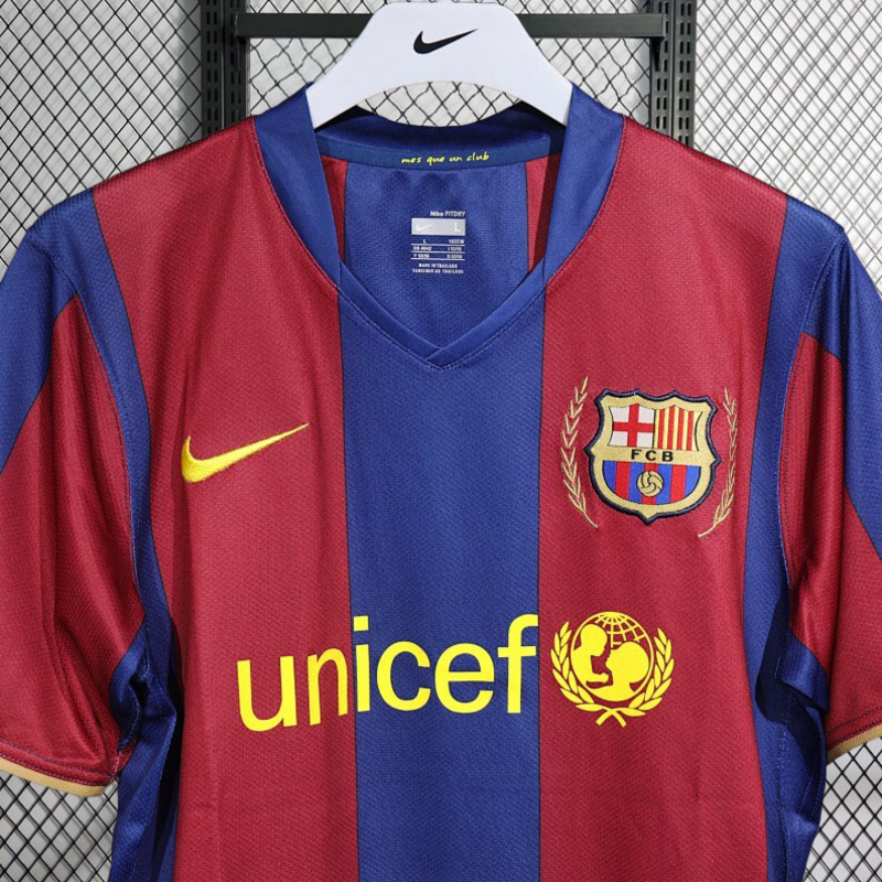 Player Retro 2007-08 Barcelona Home Retro UCL Football jersey
